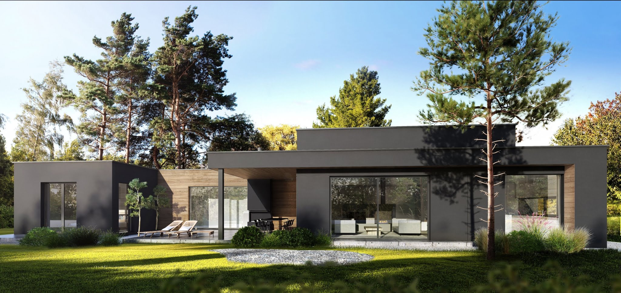 modern house flat roof house contemporary design house forest within modern houses with big windows of modern houses with big windows DORSIS s.r.o. - dveře a skryté zárubně - informace o skrytých zárubních vyráběných českou firmou DORSIS s.r.o.