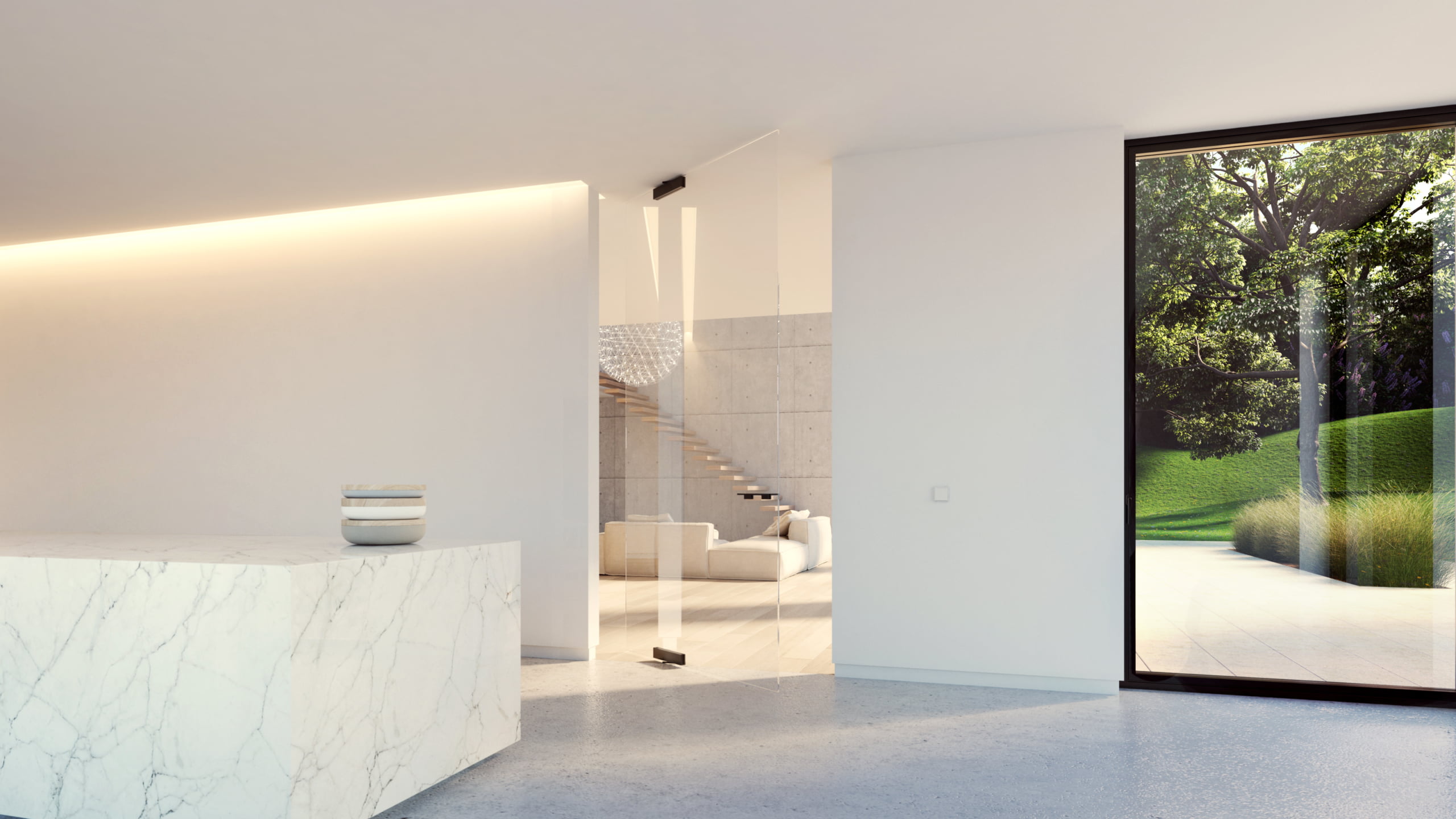 glass pivot door
