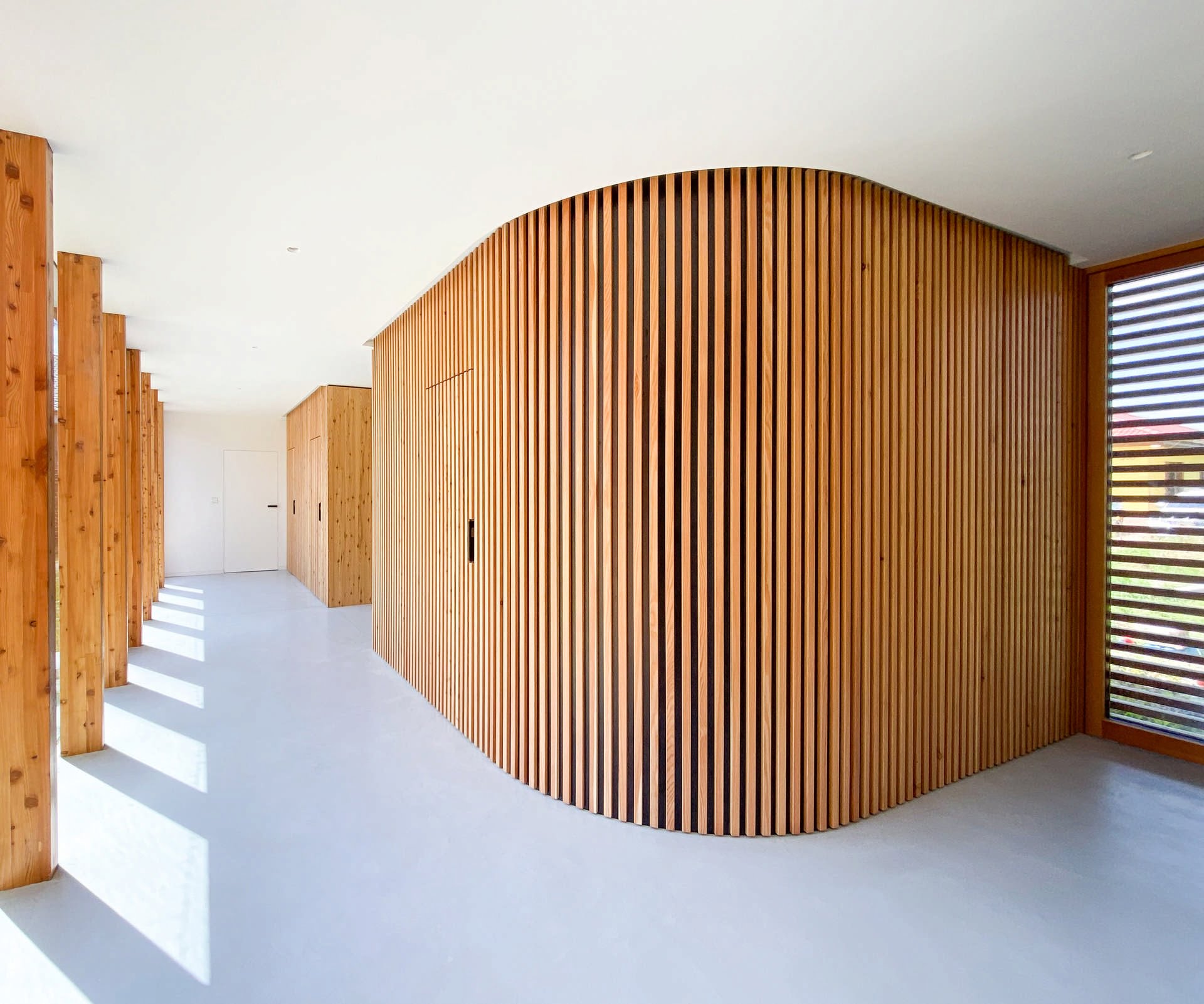 DORSIS doors and concealed door frames hidden in lamella cladding